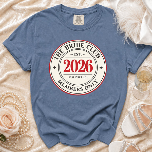 2026 Bride Club T-Shirt in Blue Jean