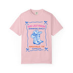 Pink t-shirt with "Her Last Rodeo Jennifer's Bach Nashville, TN Summer 2026" text and cowboy boots.