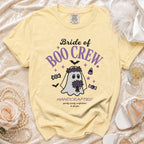 Yellow t-shirt with "Bride of Boo Crew" and ghost graphic.