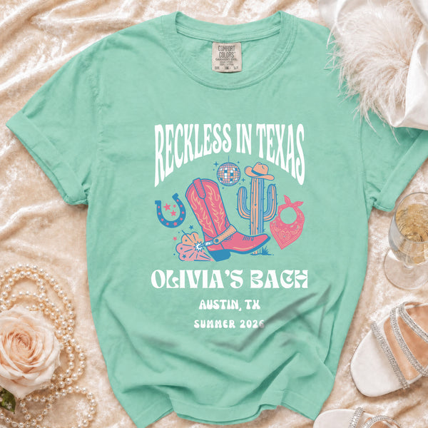 Reckless Texas Disco Cowgirl T-Shirt in Island Reef