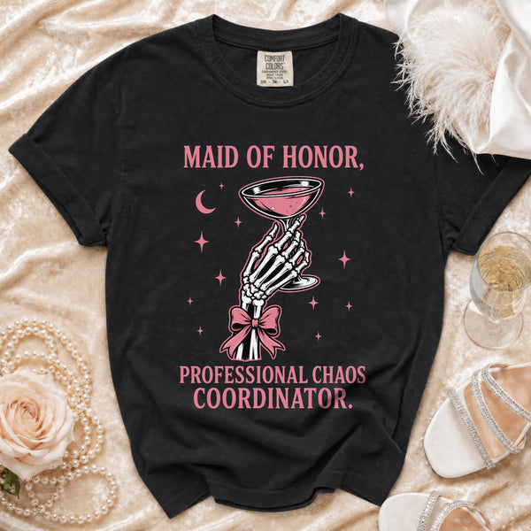Maid of Honor T-shirt in Black