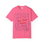 Pink t-shirt with "Jennifer's Bach Her Last Rodeo Nashville, TN Summer 2026" graphics.