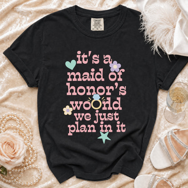 Maid of Honor World T-shirt in Black