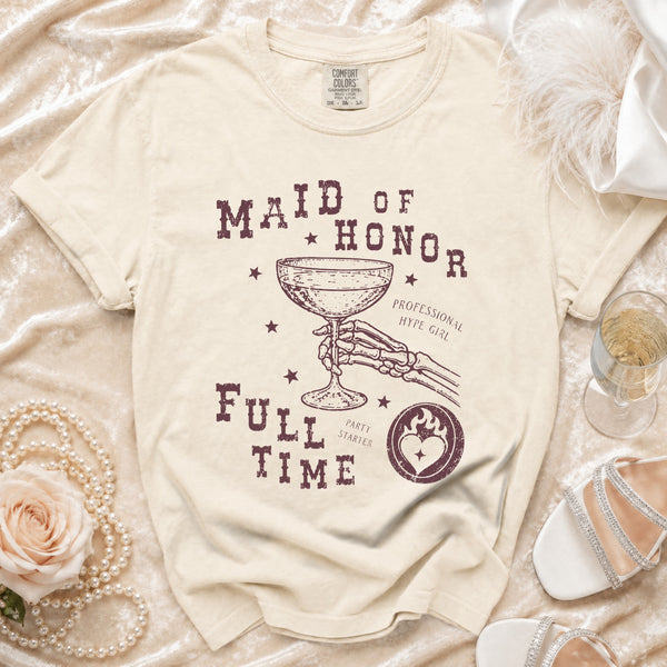 Maid Of Honor Hype Girl T-shirt in Ivory