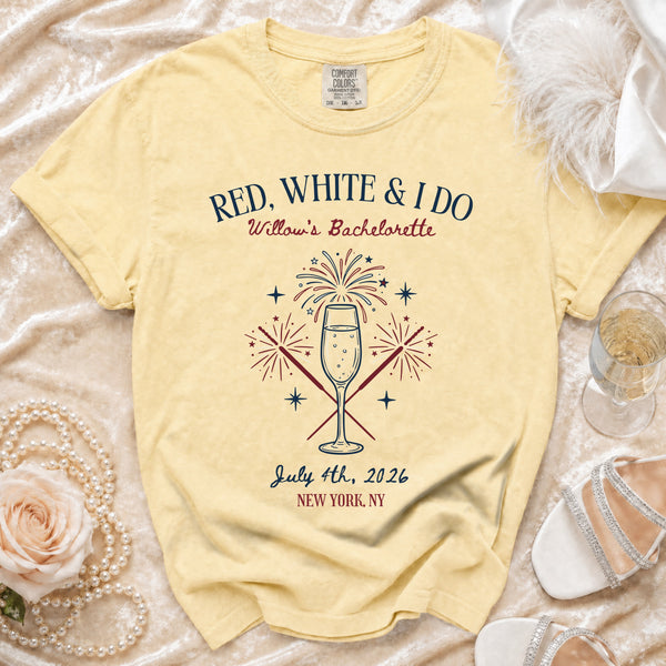 Red White & I Do Bachelorette T-shirt in Butter