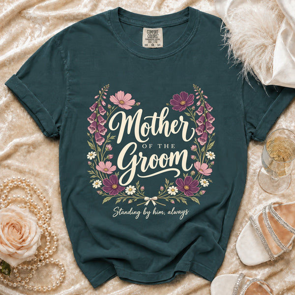 Floral Groom T-Shirt in Blue Spruce