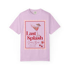 Pink t-shirt with "Last Splash Sarah's Bach Summer 2024" text and cocktail graphic.