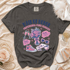 Dark gray t-shirt with "Maid of Honor Professional Panic Manager" graphic and bridal icons.