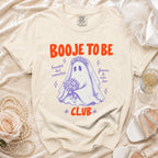 Cream t-shirt with "BOOJE TO BE Club" text and ghost graphic.