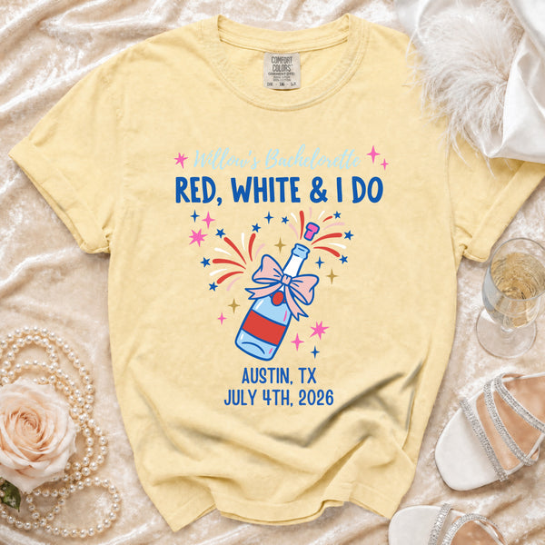 Willow's Bachelorette: Red, White & I Do T-Shirt in Butter