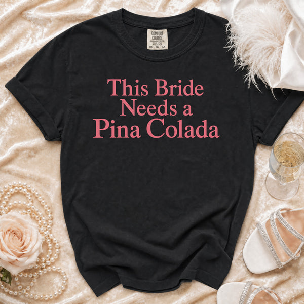 Pina Colada Bride T-Shirt in Black