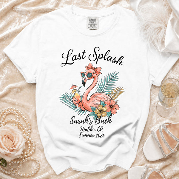 Last Splash Tropical Flamingo T-Shirt in White