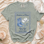 T-shirt with "Reckless in Texas" and bachelorette details, featuring boots and hat.