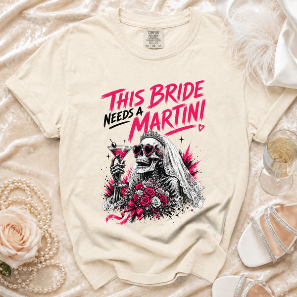 Martini Bride T-Shirt in Ivory