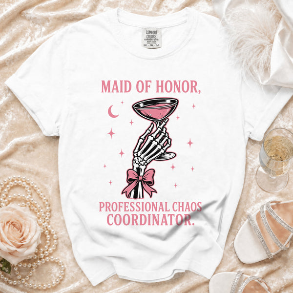 Maid of Honor T-shirt in White