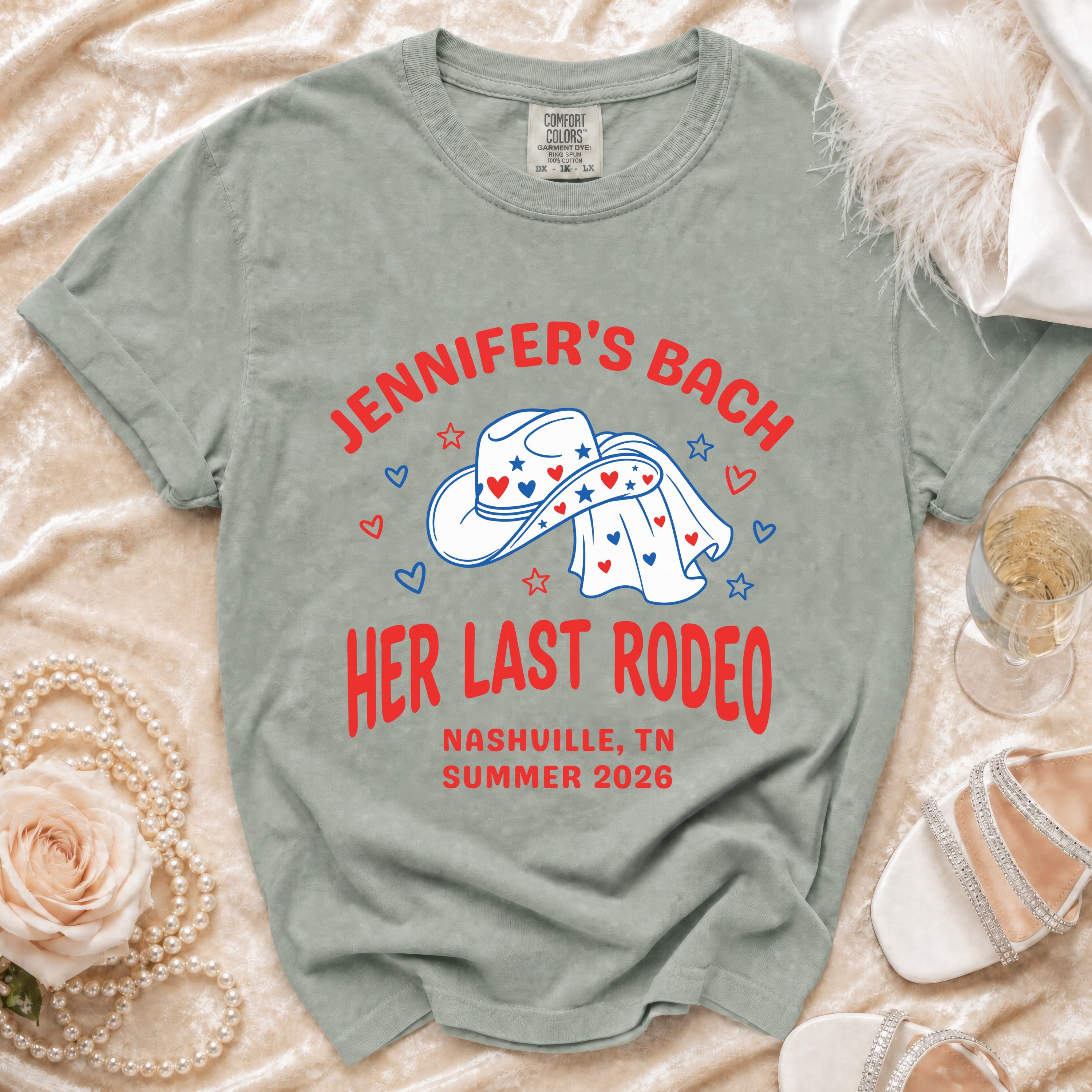 T-shirt for "Jennifer's Bach: Her Last Rodeo" in Nashville, TN, Summer 2026.