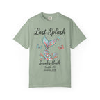 T-shirt with "Last Splash Sarah's Bach Summer 2026" and a mermaid tail graphic.