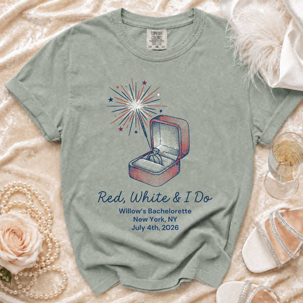 Red, White & I Do Bachelorette T-Shirt in Bay