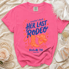 Pink t-shirt for Jennifer's Bach: Her Last Rodeo, Nashville, TN Summer 2026.