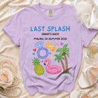Lilac Comfort Colors t-shirt for Sarah's Bach party in Malibu, Summer 2026.