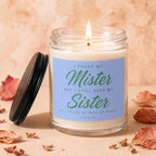 A lit candle in a glass jar asks "Will you be my Maid of Honor?".