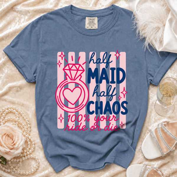 Maid Chaos T-Shirt in Blue Jean