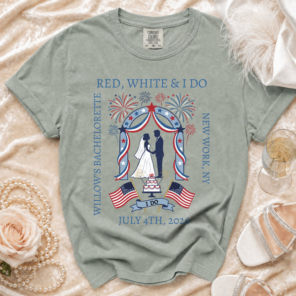 Red, White & I Do Bachelorette T-Shirt in Bay