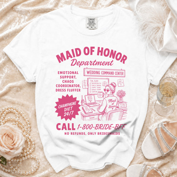 Maid of Honor T-Shirt in White