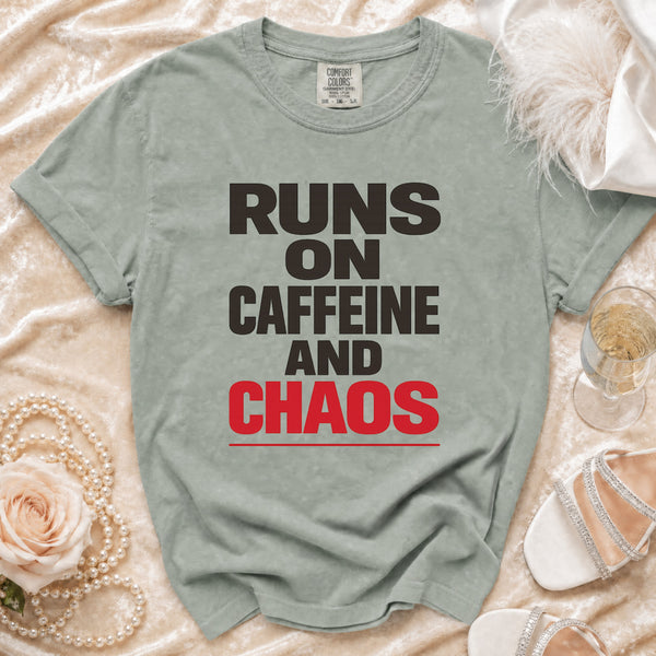 Caffeine & Chaos T-shirt in Bay