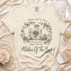 Cream t-shirt with ghost illustration and text "Mother Of The Bride".