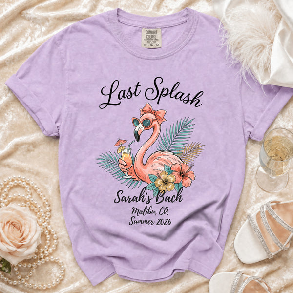 Last Splash Tropical Flamingo T-Shirt in Orchid