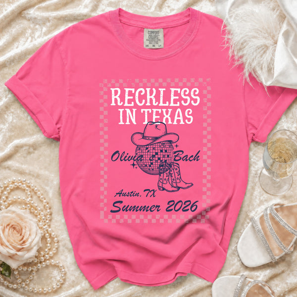 The Disco Cowgirl Bachelorette T-Shirt in Crunchberry