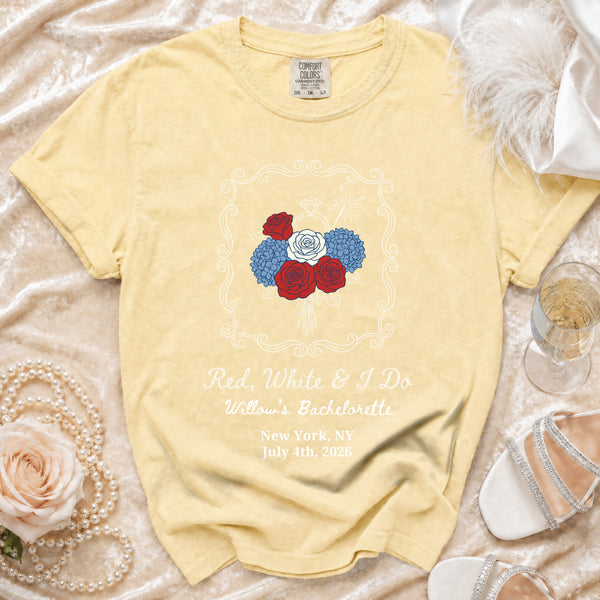 Red, White & I Do Celebration T-shirt in Butter