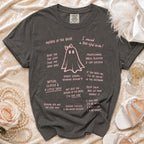 Comfort Colors t-shirt with pink text and ghost graphic for the Mother of the Bride.