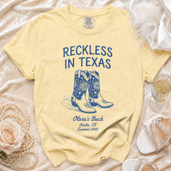 Reckless Texas Disco Cowgirl T-shirt in Butter