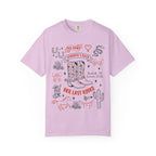 T-shirt with "Her Last Rodeo Jennifer's Bach Nashville, TN Summer 2026" graphic.