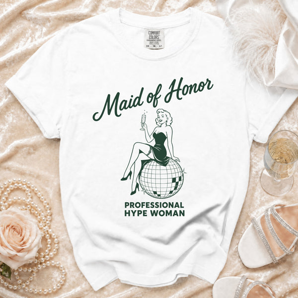Maid of Honor T-Shirt in White