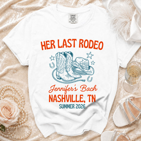 Her Last Rodeo Nashville Bachelorette T-Shirt in White