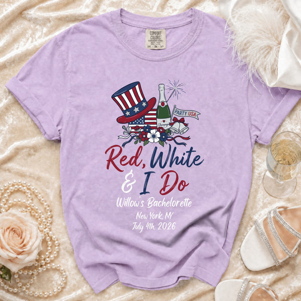 Red, White & I Do Celebration T-Shirt in Orchid