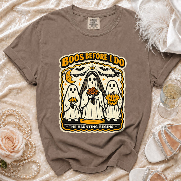 Boos Before I Do Spooky Bride T-Shirt in Espresso