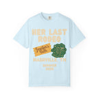Light blue t-shirt with "Her Last Rodeo Nashville, TN Summer 2026" graphic.