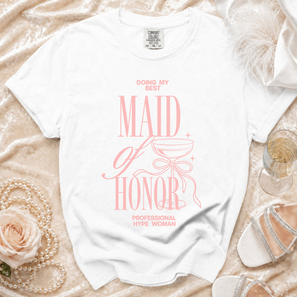 Maid of Honor T-shirt in White