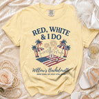 Red, White & I Do Willow's Bachelorette shirt with NYC skyline and fireworks.
