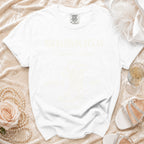 Comfort Colors t-shirt with "Olivia's Back" and boot graphic, Austin TX.