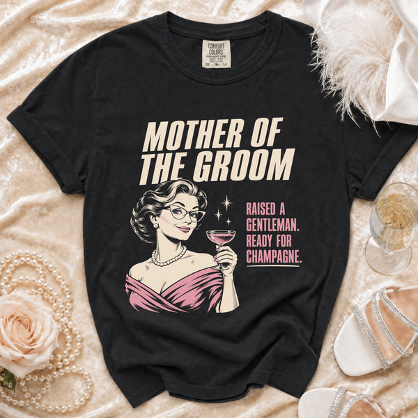 Groom Mom T-shirt in Black