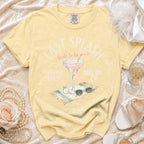 Yellow t-shirt with "Last Splash," "Bride-to-Be," and "Malibu, CA" text.