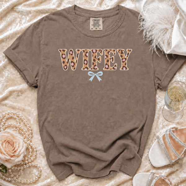 Leopard Wifey T-shirt in Espresso