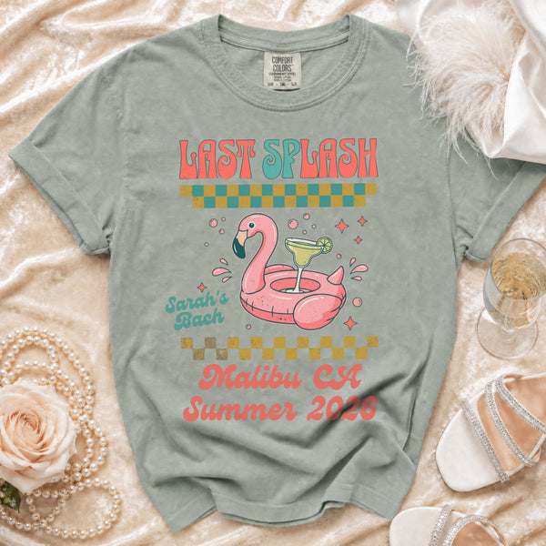 Last Splash Retro Flamingo T-Shirt in Bay