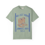 T-shirt with "Her Last Rodeo" and cowboy boots design.