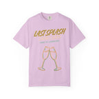Last Splash bachelorette t-shirt with champagne glasses and text.